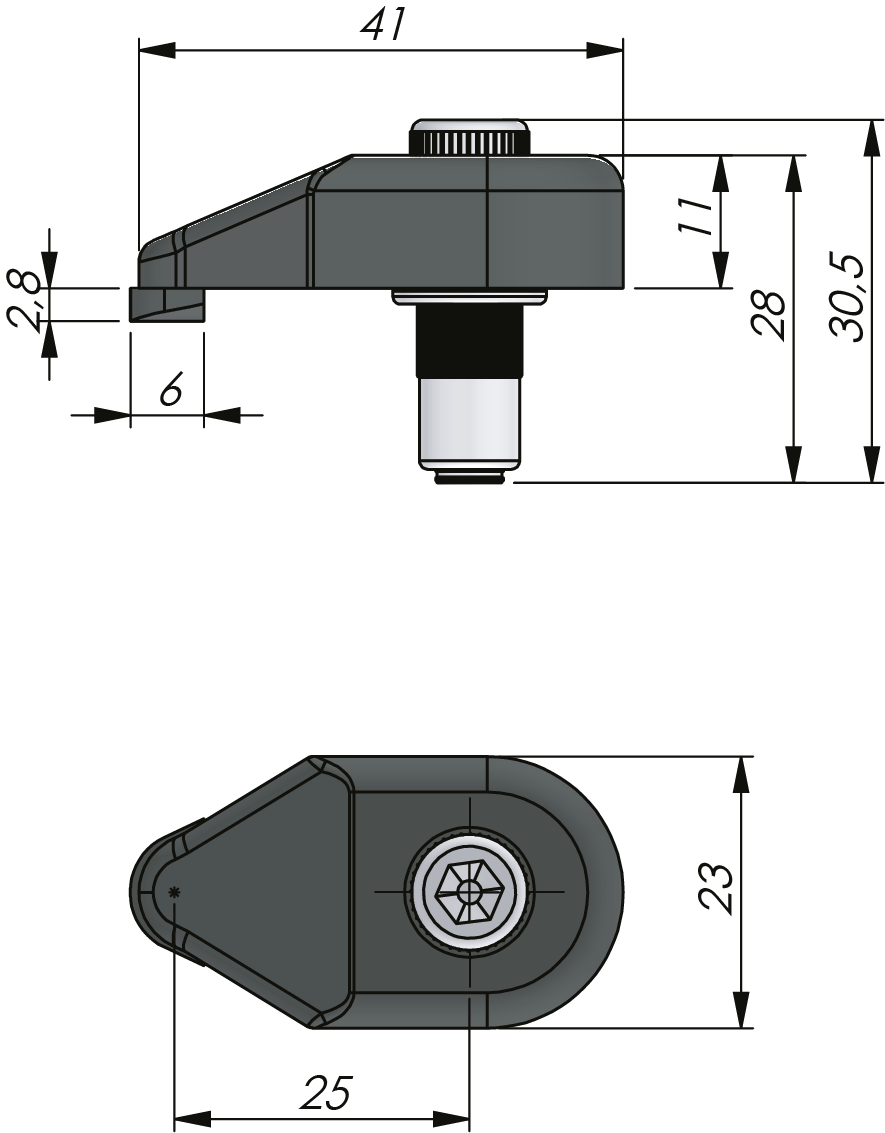 Abrazadera de puente hexagonal 5 con tuerca de presión