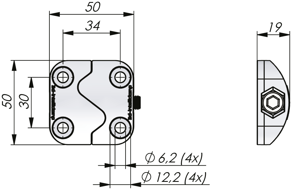 3D-Intelliclamp 50 × 50 mm 3D-Intelliclamp 50 × 50 mm