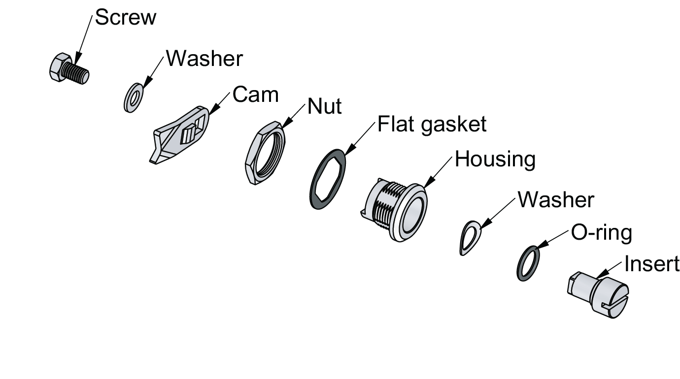 Loquet compact quart de tour 13,5 mm Inox Loquet compact quart de tour 13,5 mm Inox