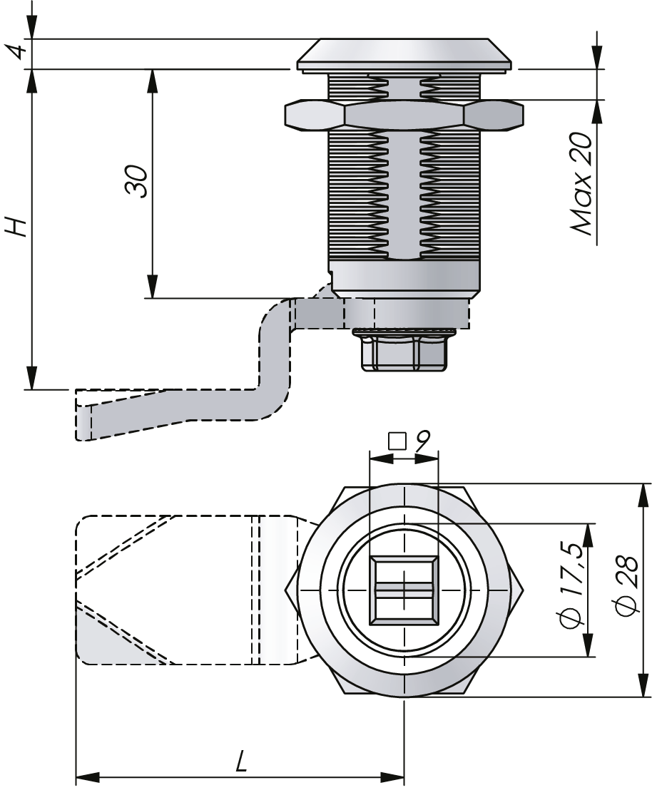 Quarter-turn Vibration Resistant Stainless Steel 30 mm Quarter-turn Vibration Resistant Stainless Steel 30 mm