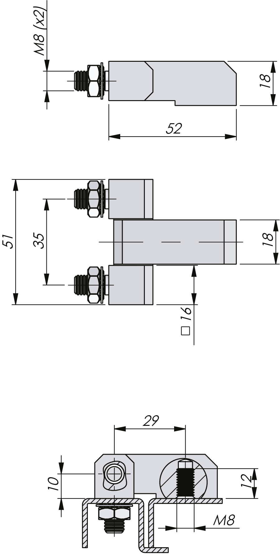 External Bolt-On Lift Off Hinge 180° Stainless Steel External Bolt-On Lift Off Hinge 180° Stainless Steel