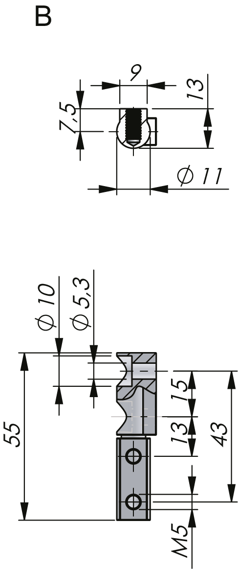 External Hinge 180° Stainless Steel