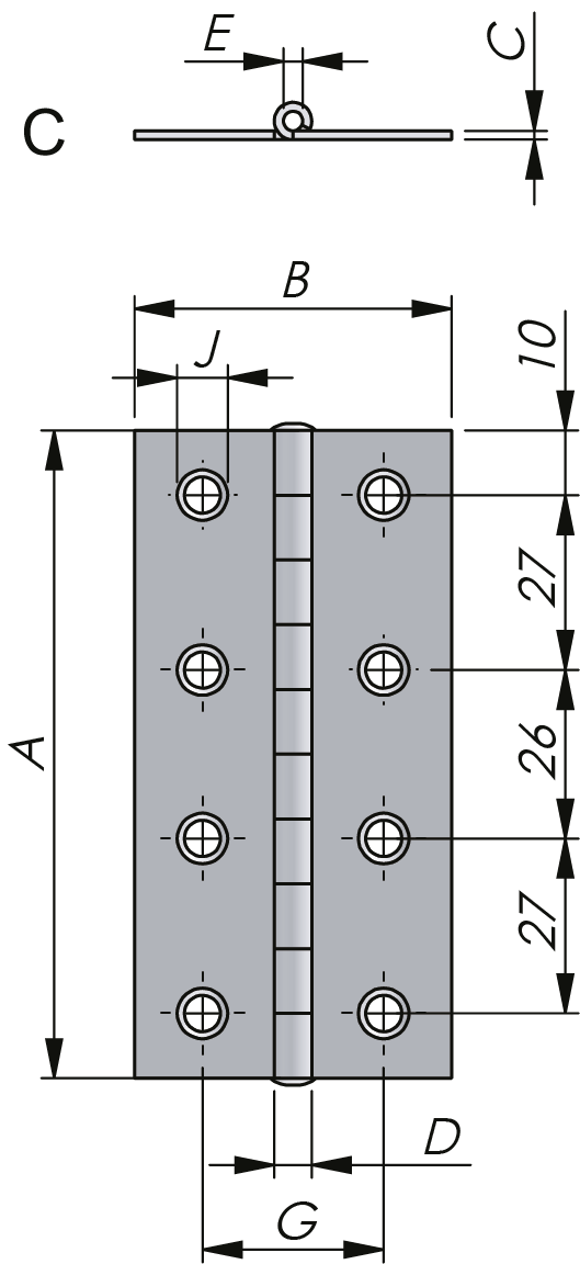 不锈钢平接铰链