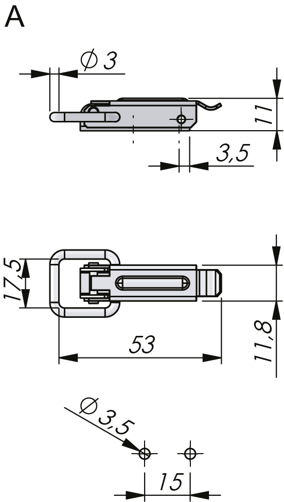 Loquet et gâchette à bascule Loquet et gâchette à bascule