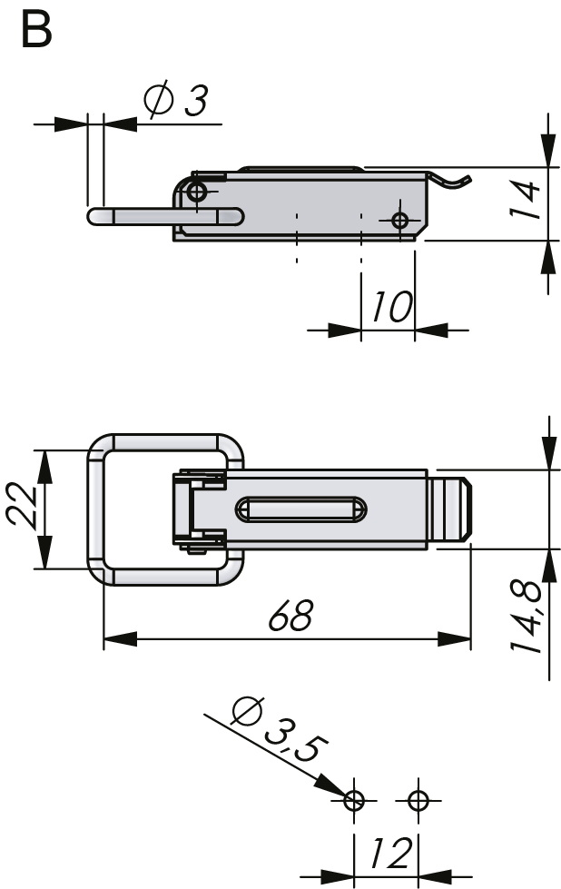 Loquet et gâchette à bascule Loquet et gâchette à bascule