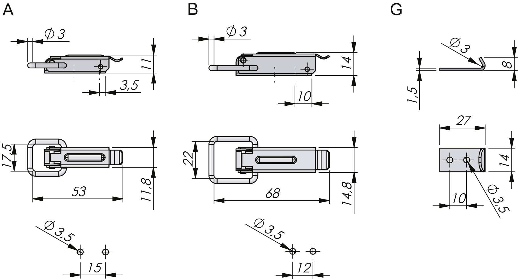 Loquet et gâchette à bascule Loquet et gâchette à bascule
