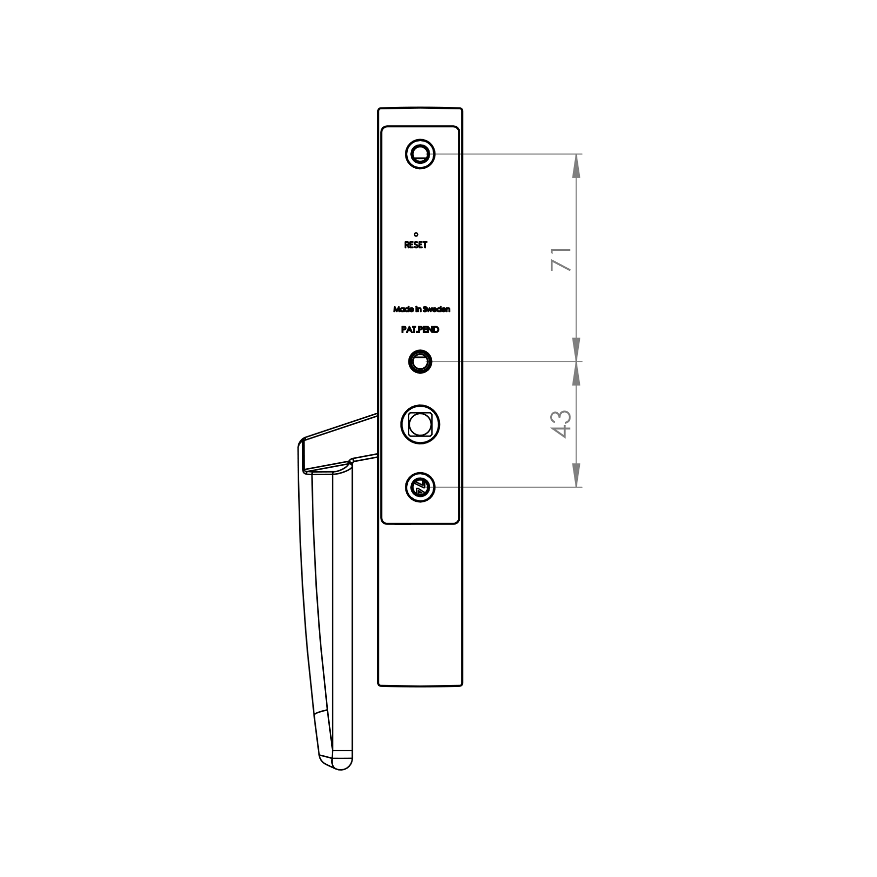 Vision Home Digital Handle Right Vision Home Digital Handle Right