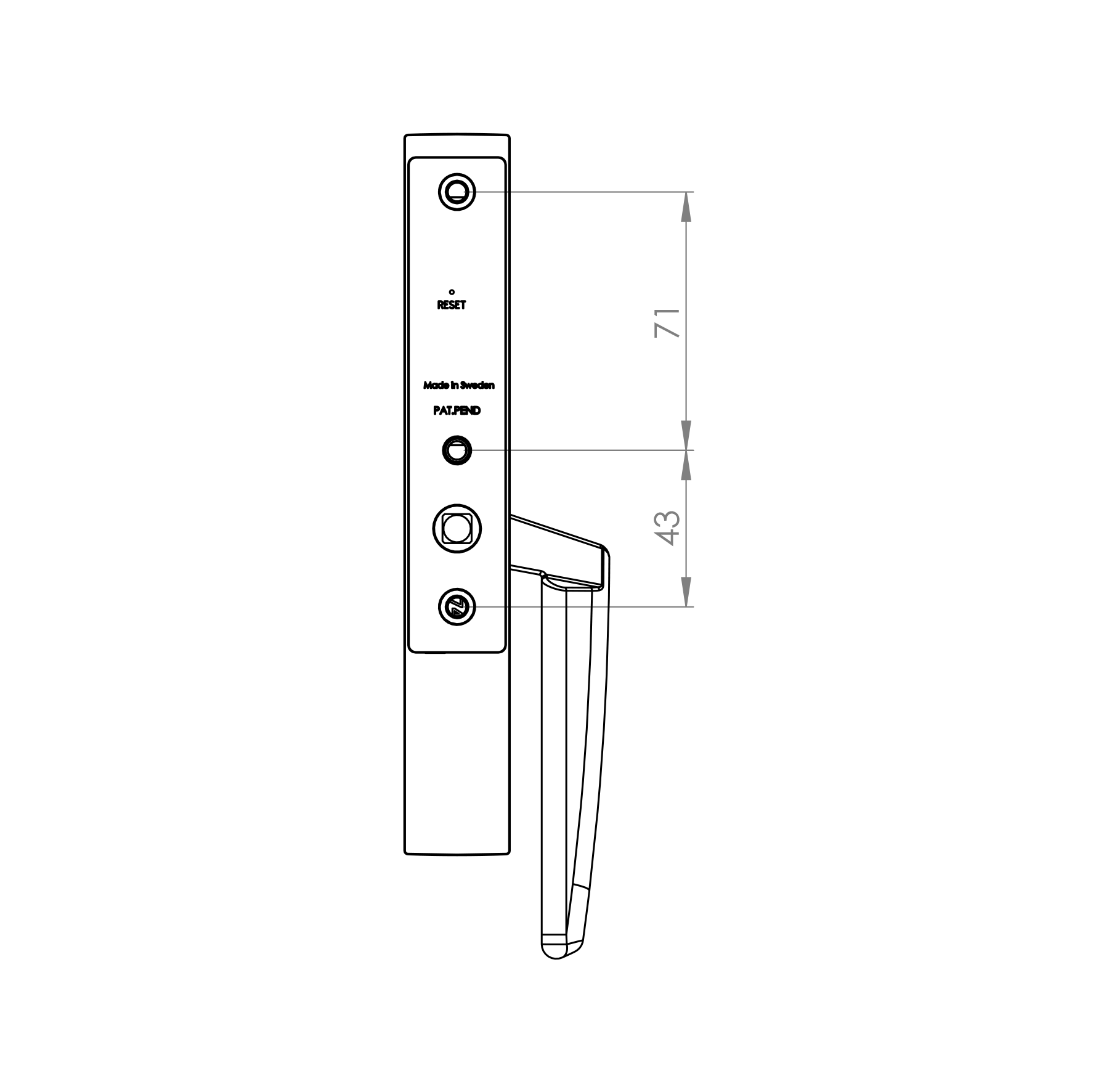 Vision Home Digital Handle Left Vision Home Digital Handle Left