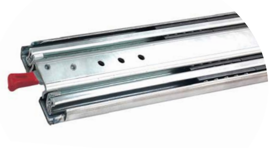 Drawer slide 3-part lock-in - lock-out 76 mm